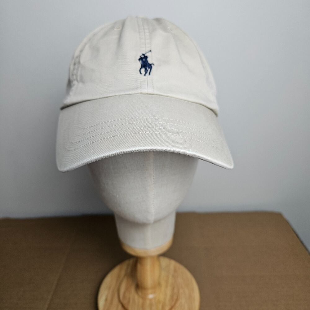 Polo Ralph Lauren Polo Pony Cap Dad Hat Khaki Strap Back - Picture 5 of 10